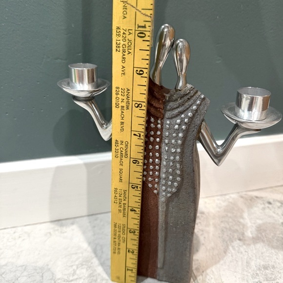 Stainless steel silver Candle Stick Holder Couple wedding candles GIFT Judaica - Picture 6 of 12